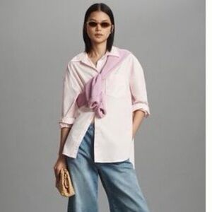 Anthropologie Pale Pink Bennet Buttondown Shirt Small
